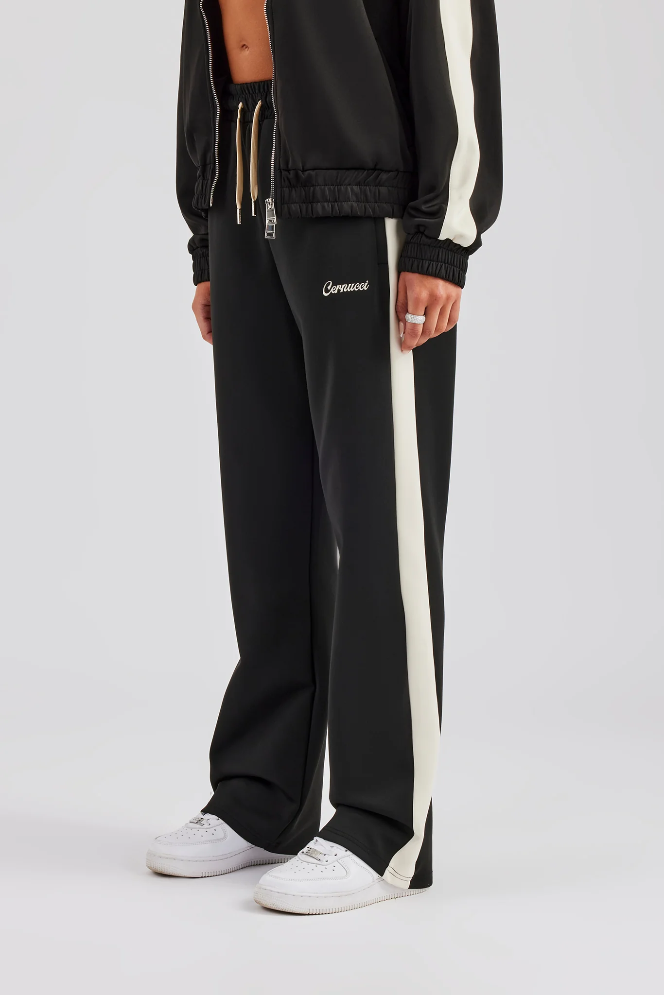 Womens Contrast Panel Tracksuit - Black - Image 3