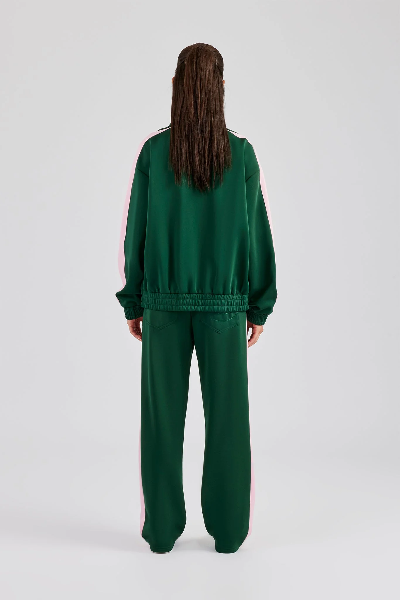 Womens Contrast Panel Tracksuit - Green - Image 4