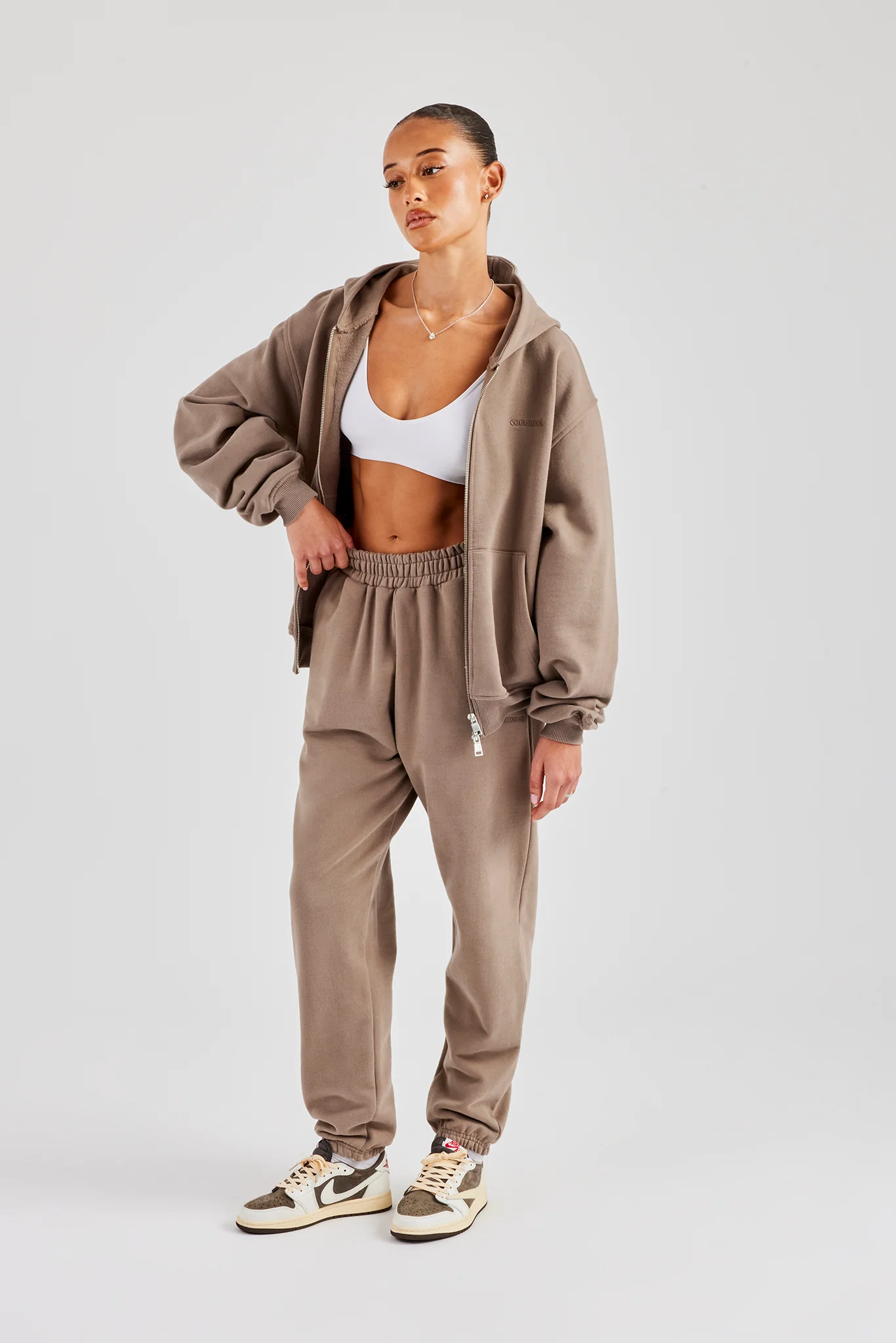 Womens Cuffed Jogger - Taupe - Image 3
