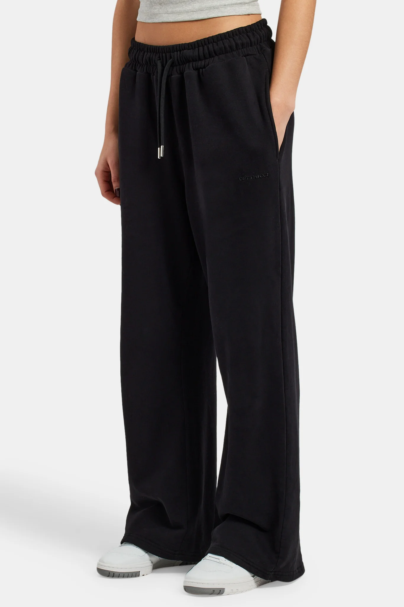 Womens Distressed Applique Tracksuit - Black - Image 5