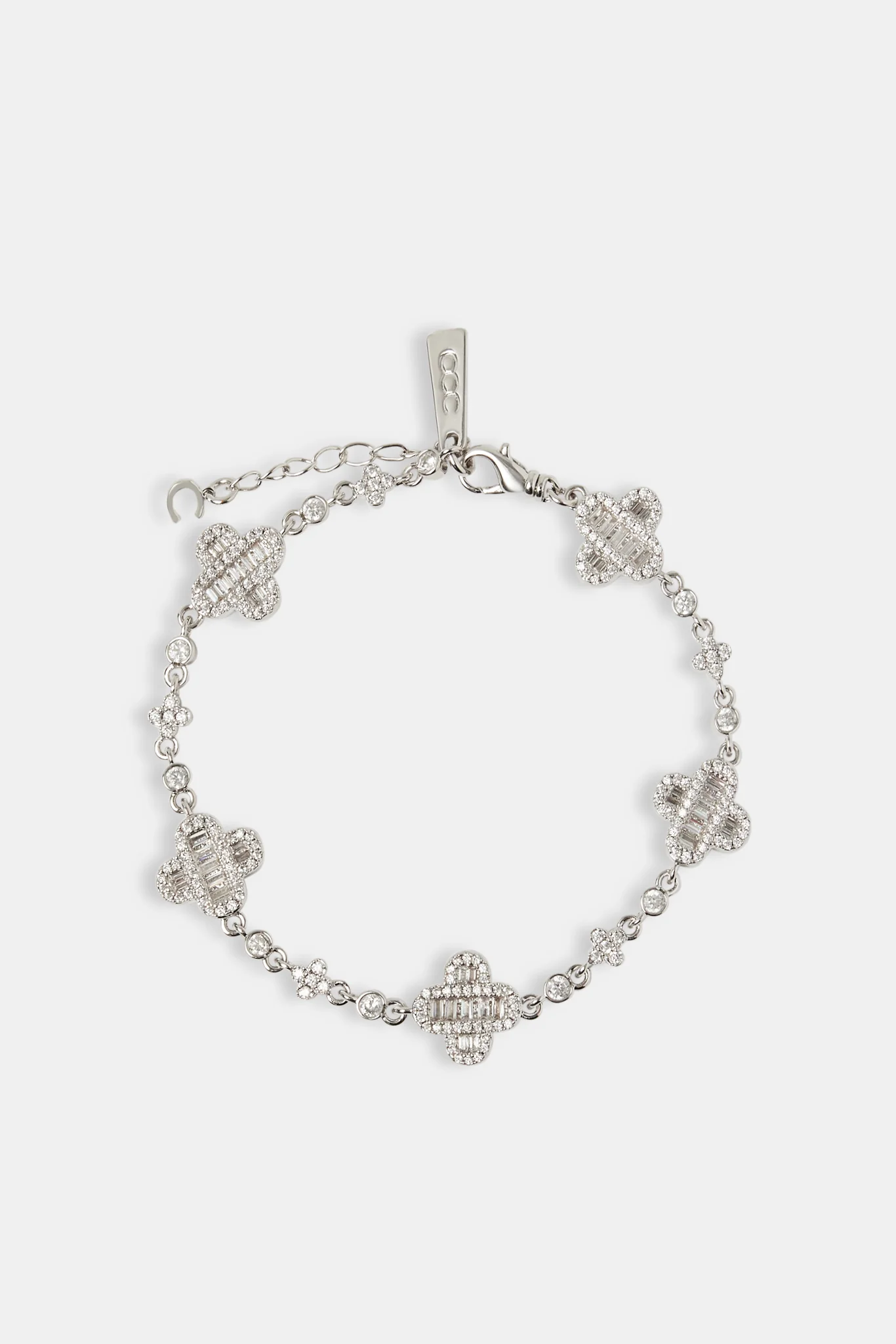 Women's Iced Baguette Motif Bracelet - 10mm - Image 2