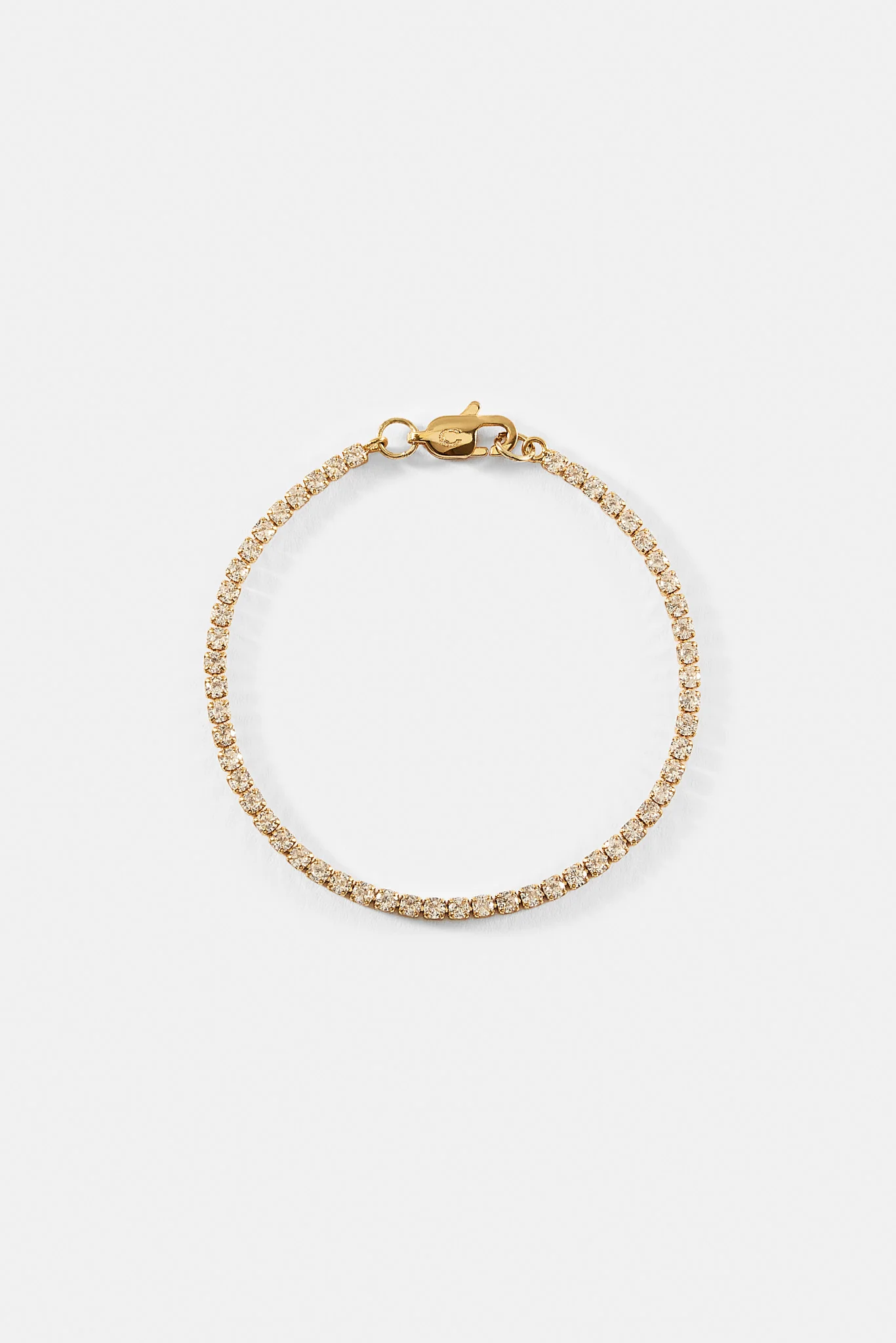 Womens Micro Tennis Bracelet - Gold - 2.5mm - Image 3