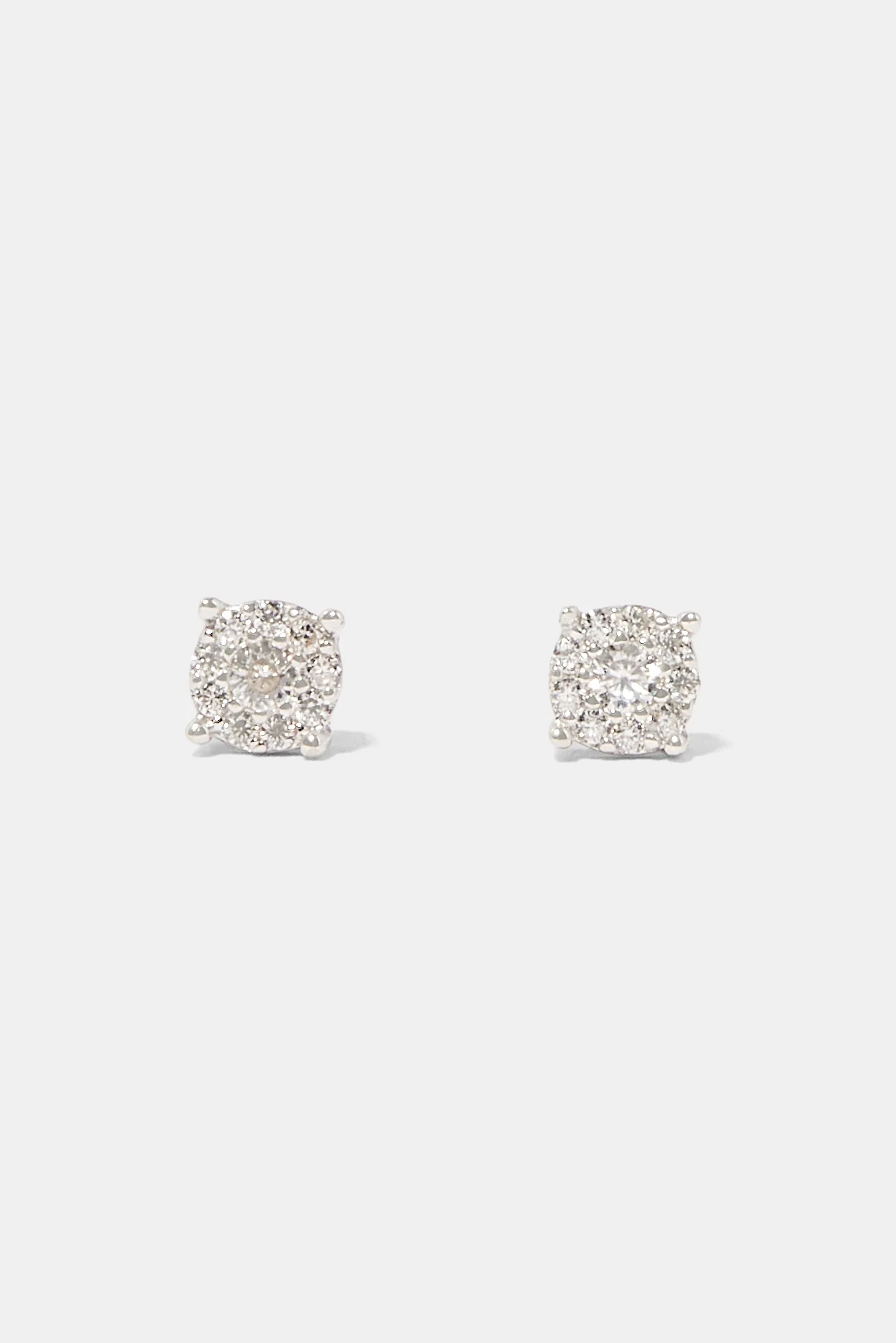 Womens Moissanite Cluster Stud Earrings - 4.5mm - Image 3