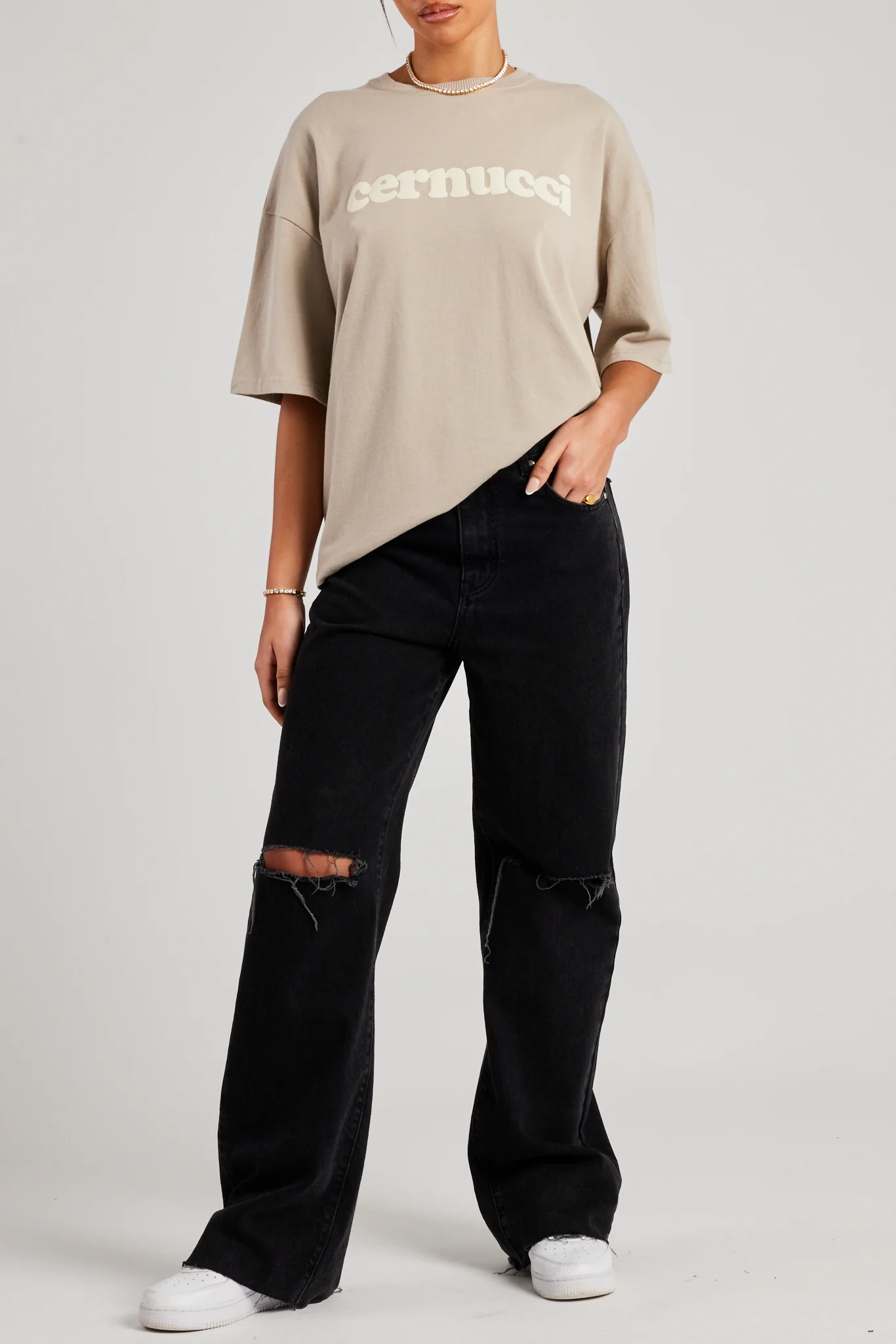 Oversized T-Shirt - Stone - Image 4