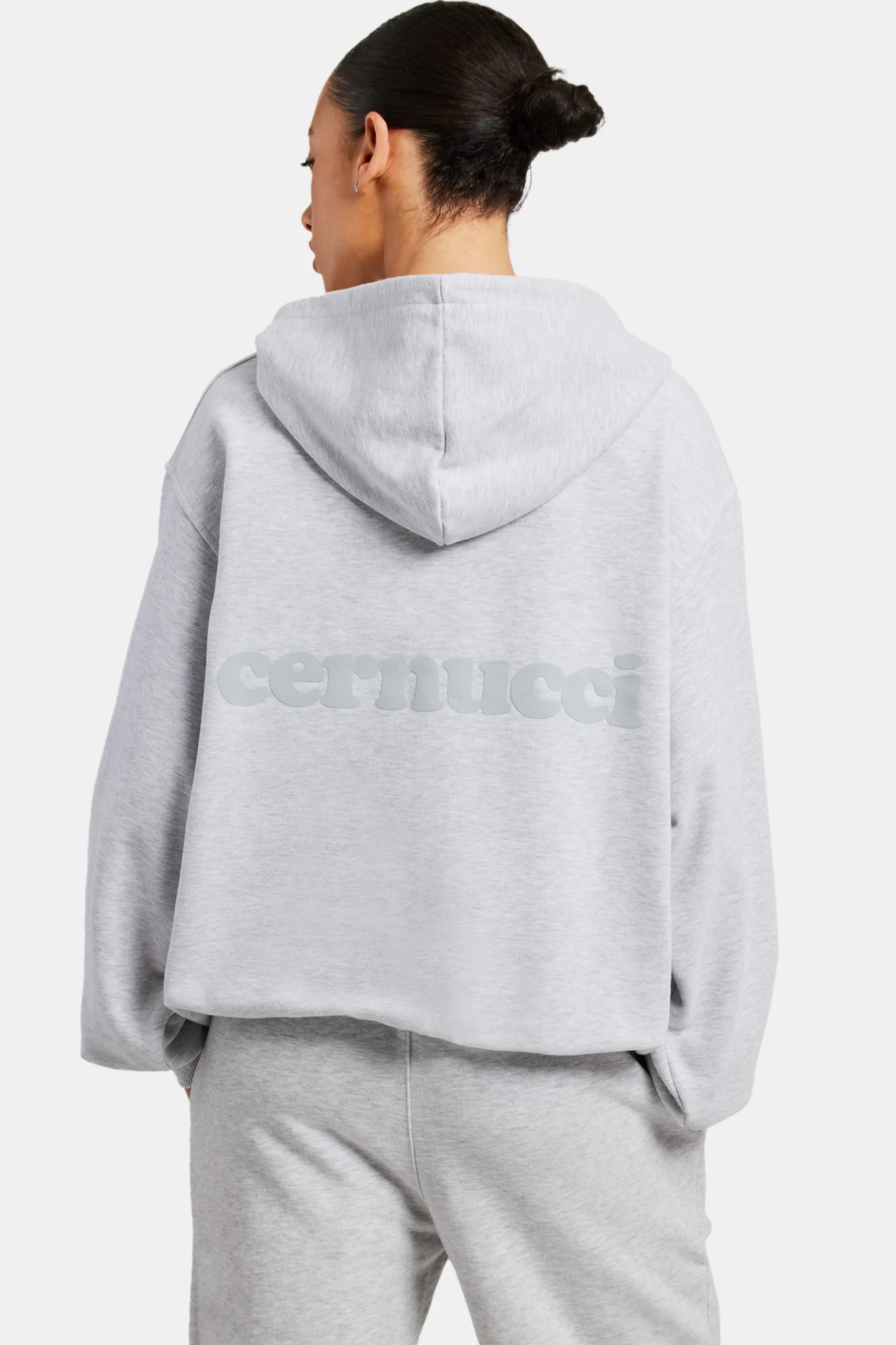 Womens Oversized Zip Hoodie - Ash Grey - Image 2