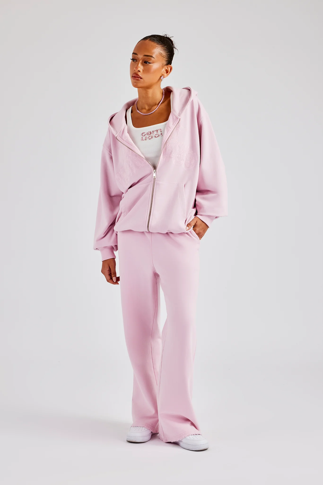 Womens Paraiso Embroidered Joggers  - Pink - Image 4
