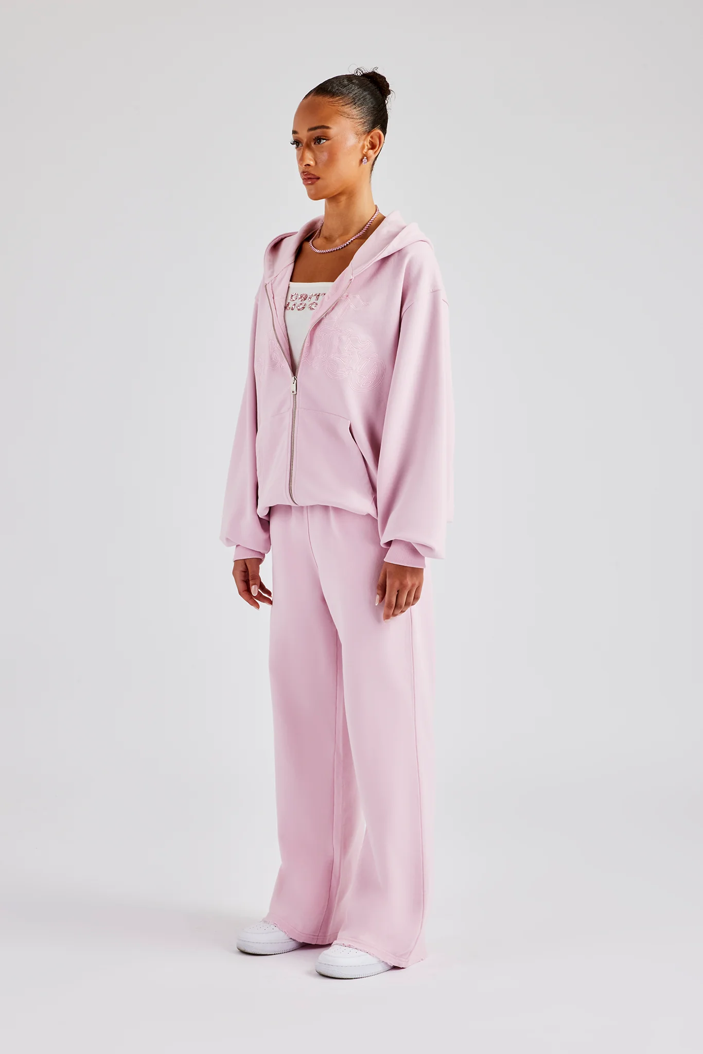 Womens Paraiso Embroidered Tracksuit - Pink - Image 5