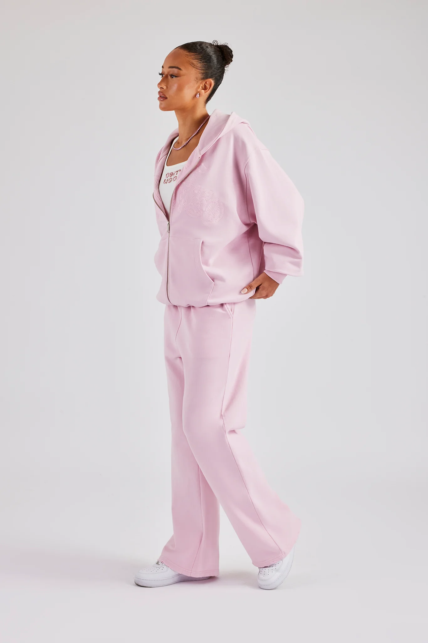 Womens Paraiso Embroidered Tracksuit - Pink - Image 6