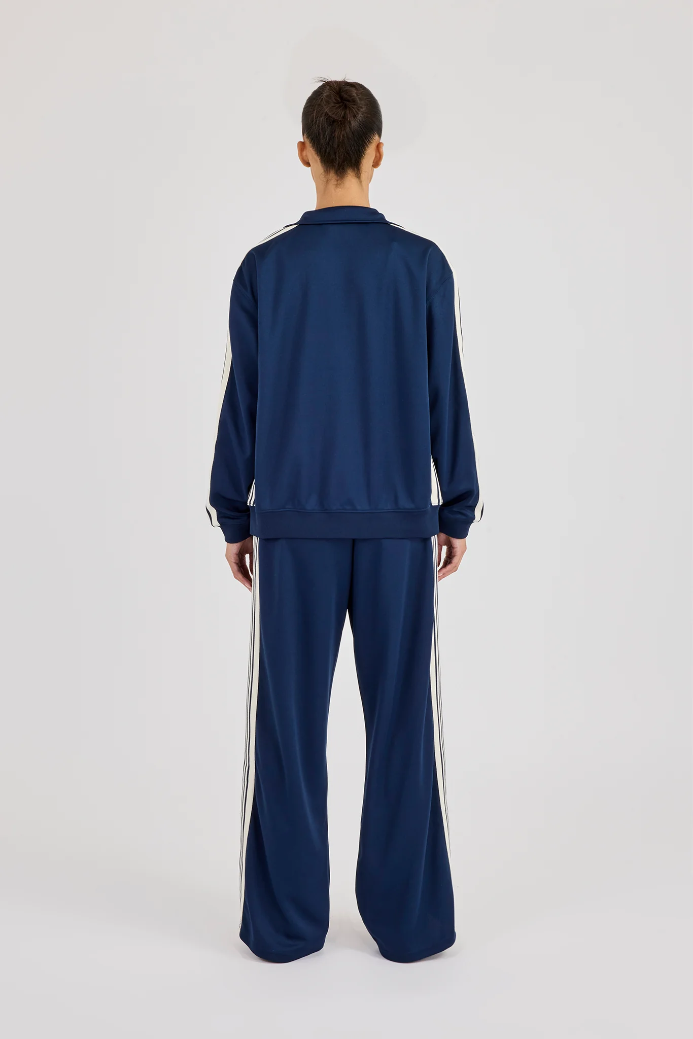 Womens Regular Poly Smooth Taping Tracksuit - Navy Blue - Image 4