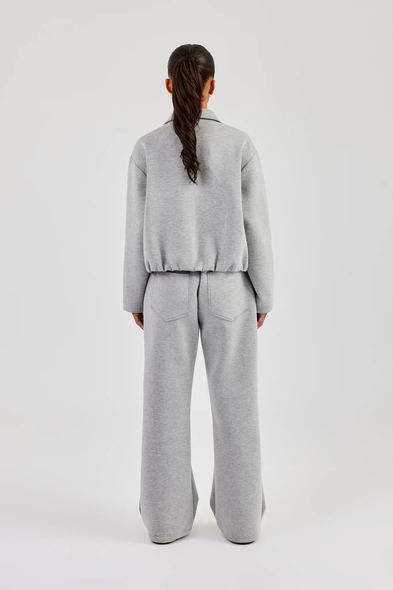 Womens Scuba Harrington Jacket & Jogger - Grey - Image 3