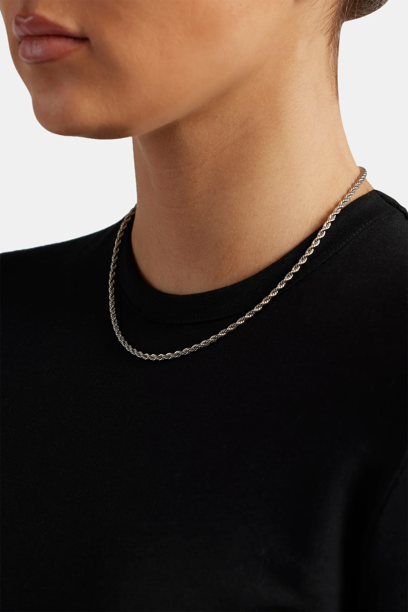 Womens Sterling Silver 3mm Rope Chain - Image 3