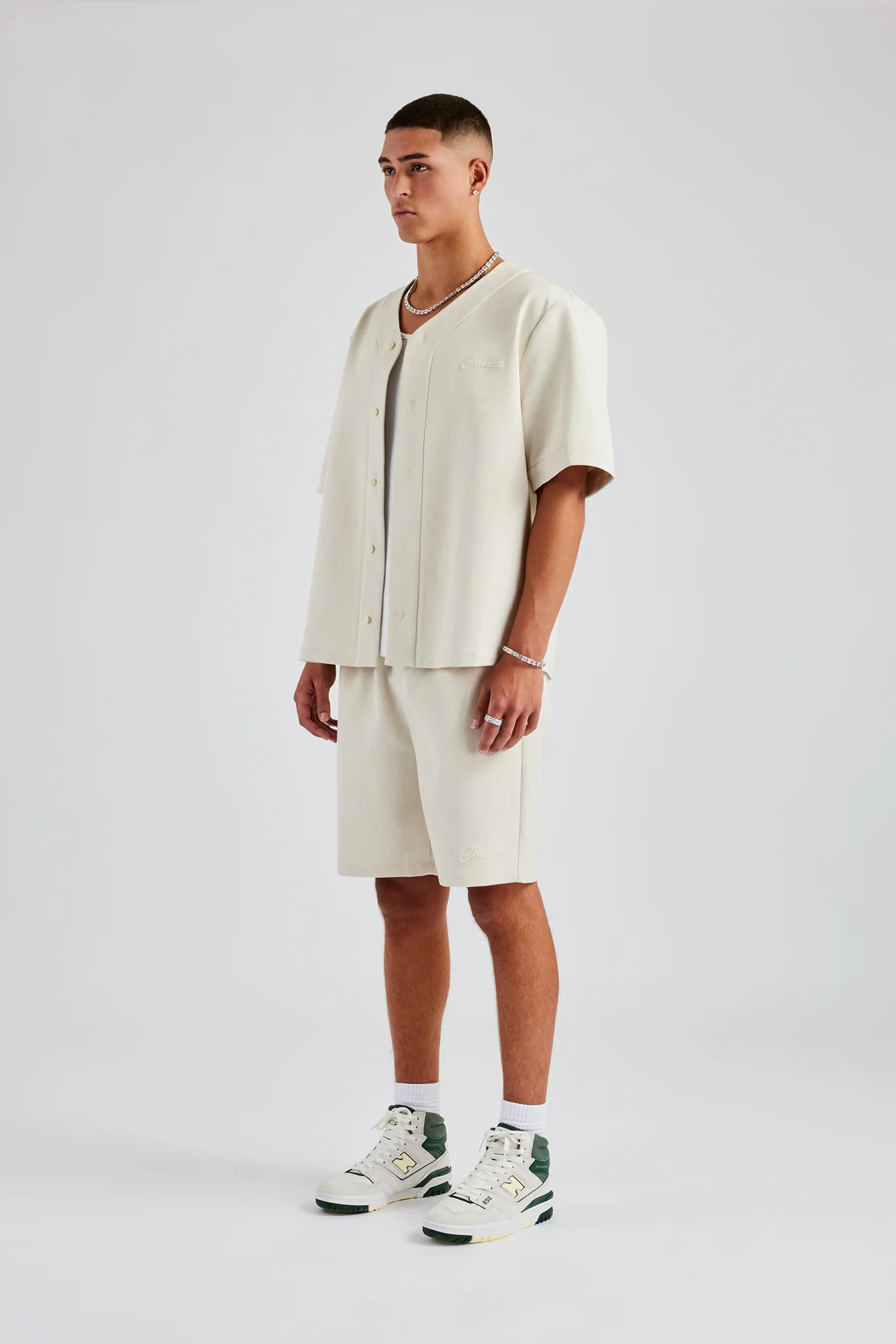 Woven Embroidered Baseball Shirt & Short Set - Image 3