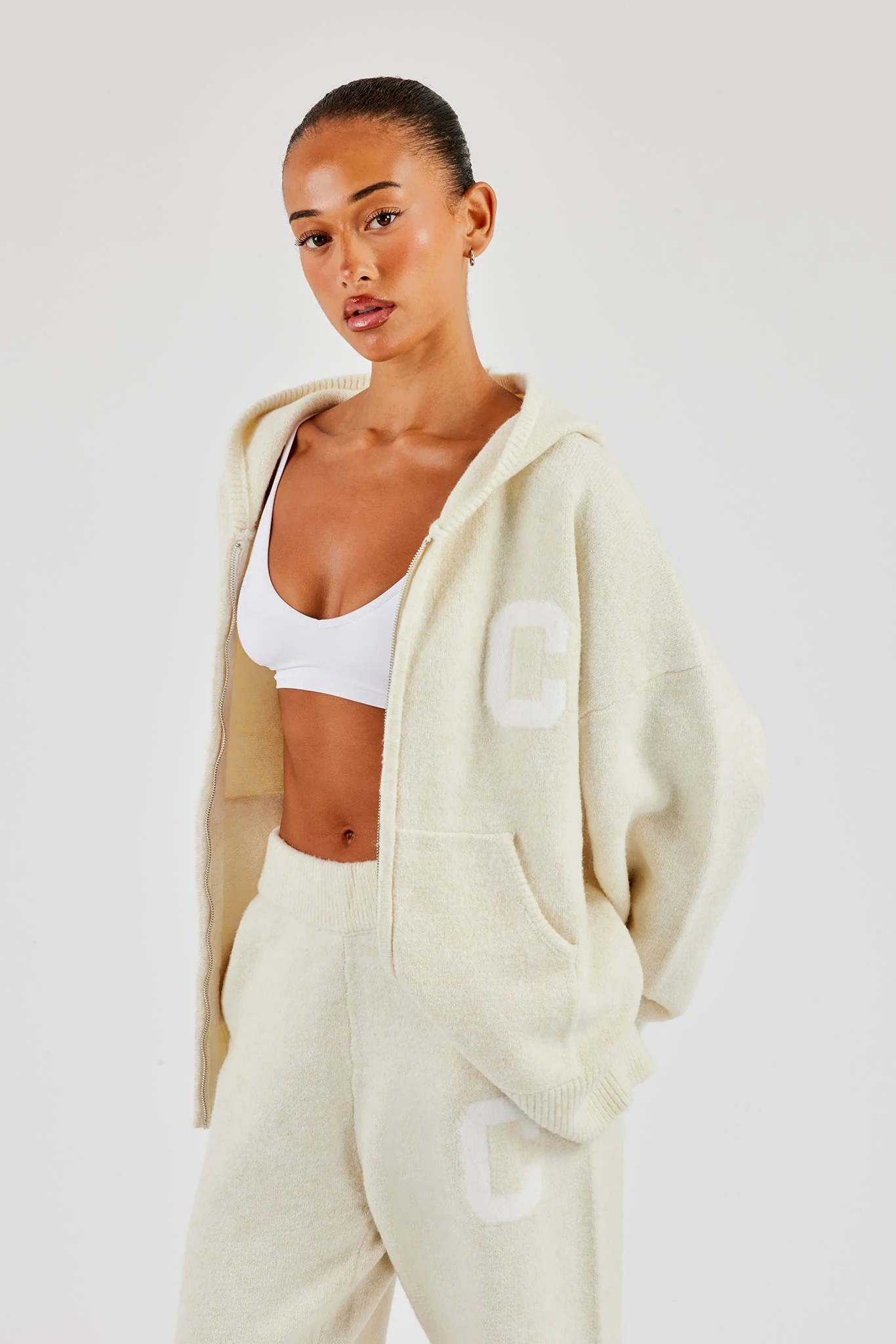 Zip Through Knitted Jumper - Butter Yellow