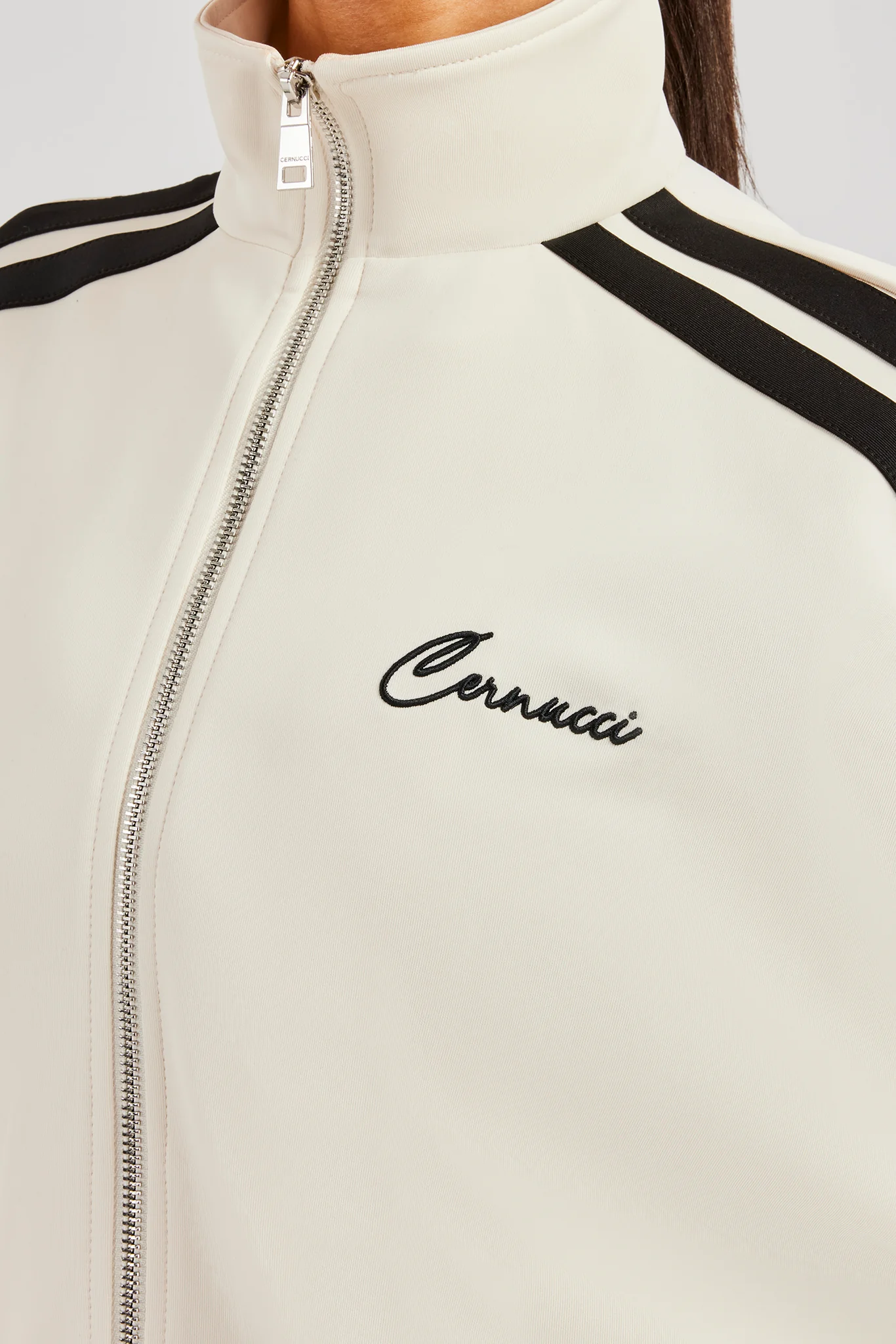 Zip Through Taping Track Jacket - Off White - Image 2